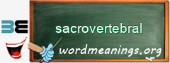 WordMeaning blackboard for sacrovertebral